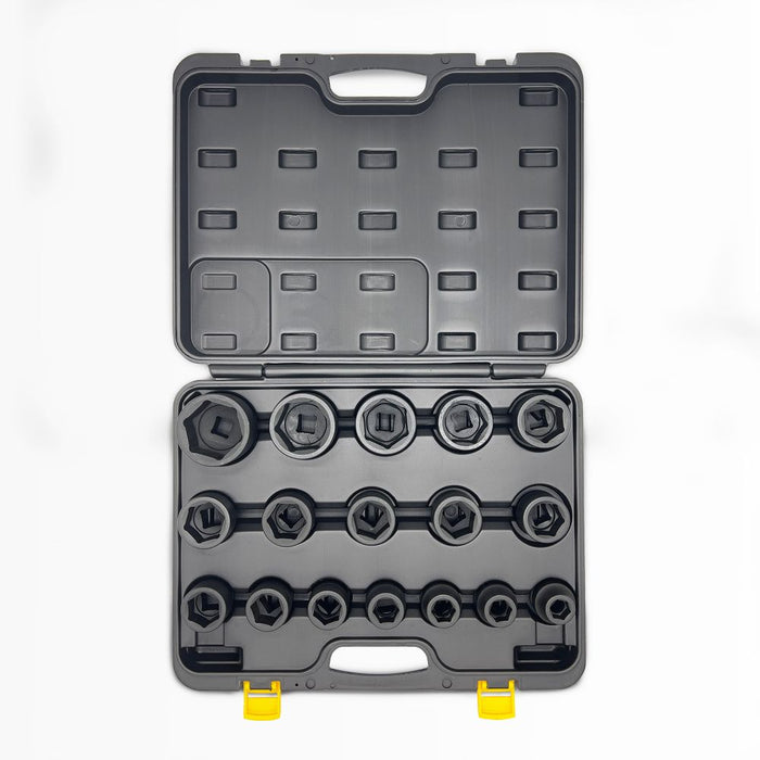 AuzGrip A86602 17 Piece Metric 6 Point 3/4inch Square Drive Impact Socket Set Front