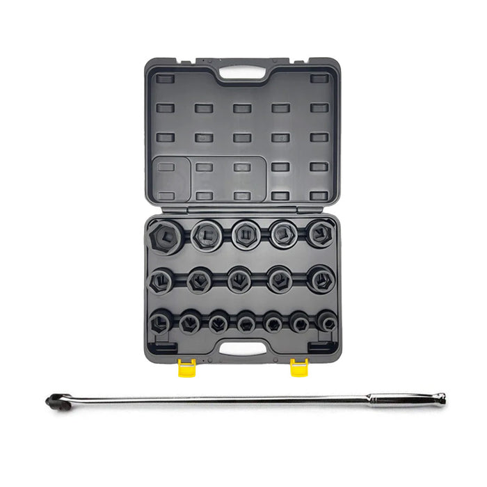 AuzGrip A86602 17pc 3/4" Metric Impact Socket Set and A67310 Breaker Bar Bundle