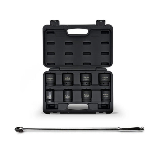 AuzGrip A86607 8pc 3/4" Metric Impact Socket Set and A67310 Breaker Bar Bundle