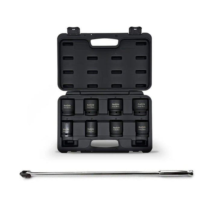 AuzGrip A86607 8pc 3/4" Metric Impact Socket Set and A67310 Breaker Bar Bundle
