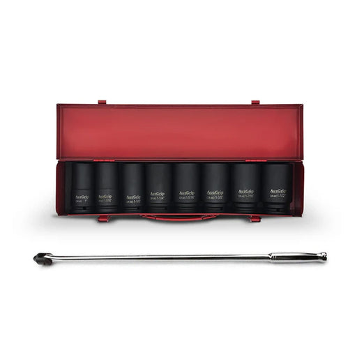 AuzGrip A86608 8pc 3/4" SAE Deep Impact Socket Set and A67310 Breaker Bar Bundle