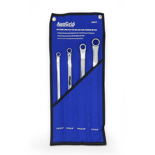 AuzGrip A88025 4 Piece SAE Extra Long Ring Spanner Set Front