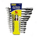 AuzGrip A89701 12 Piece Metric Flexible Combination Ratchet Spanner Set Front