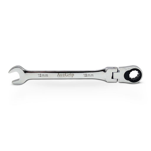AuzGrip A89719 12mm Flexible Open End Ring Combination Ratchet Spanner Front