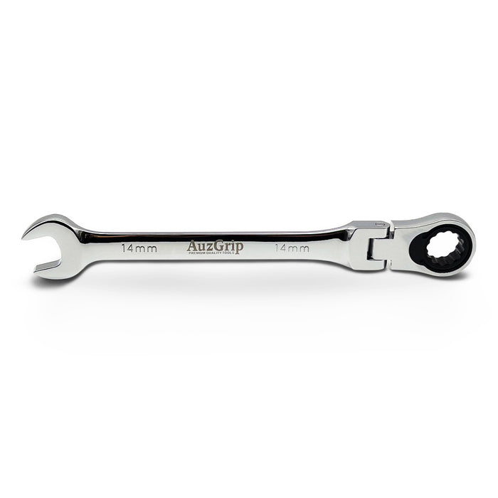 AuzGrip A89721 14mm Flexible Open End Ring Combination Ratchet Spanner Front