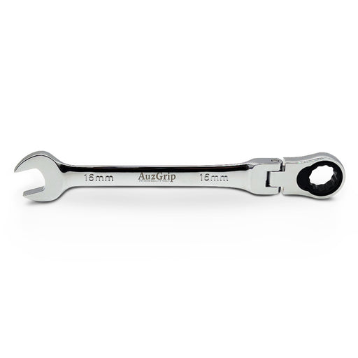 AuzGrip A89723 16mm Flexible Open End Ring Combination Ratchet Spanner Front