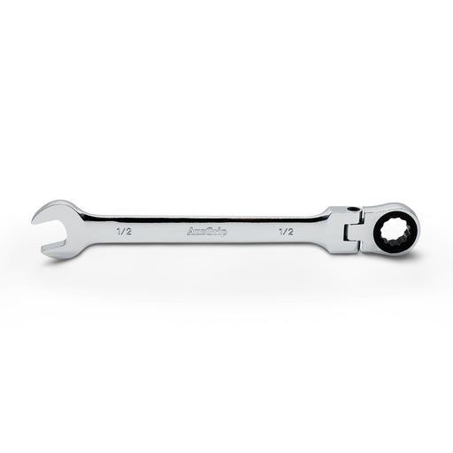 AuzGrip A89743 1/2 Inch Flexible Open End and Ring Combination Ratchet Spanner Front