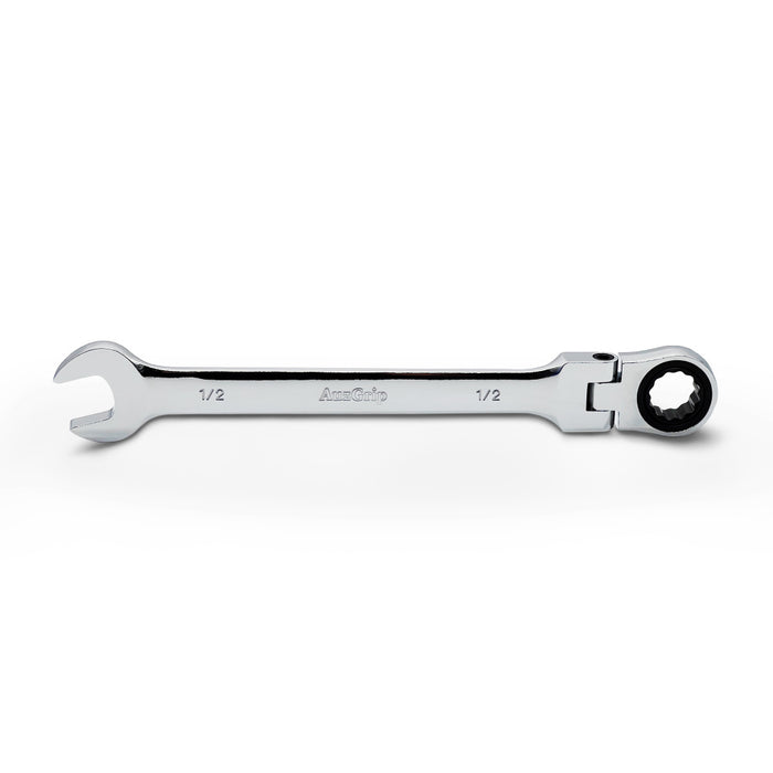 AuzGrip A89743 1/2 Inch Flexible Open End and Ring Combination Ratchet Spanner Front