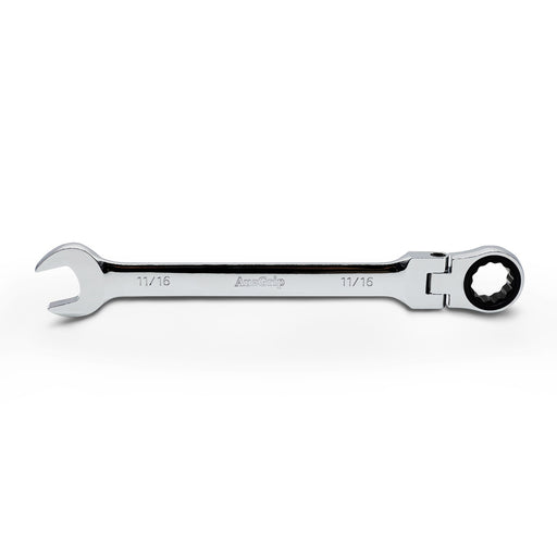 AuzGrip A89746 11/16 Inch Flexible Open End and Ring Combination Ratchet Spanner Front