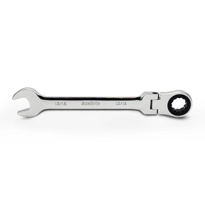AuzGrip A89748 13/16 Inch Flexible Open End and Ring Combination Ratchet Spanner Front