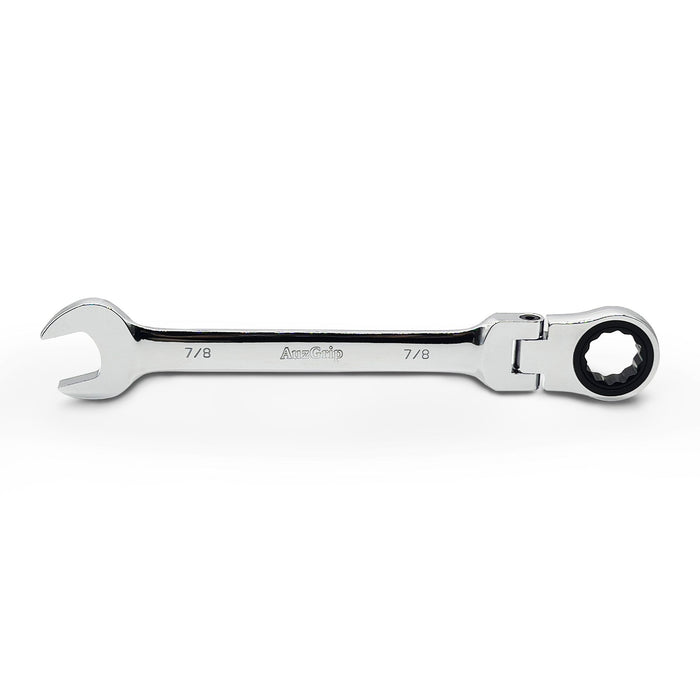 AuzGrip A89749 7/8 Inch Flexible Open End and Ring Combination Ratchet Spanner Front