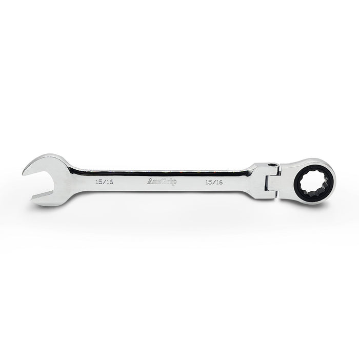 AuzGrip A89750 15/16 Inch Flexible Open End and Ring Combination Ratchet Spanner Front