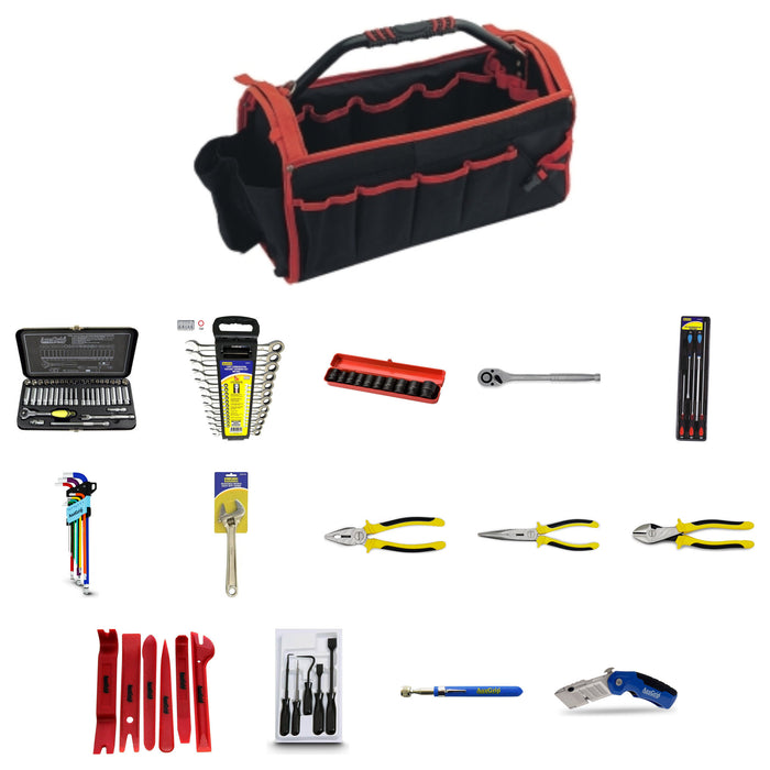 AuzGrip Master Mechanic 97 Piece Tote Tool Kit - all 15 products included
