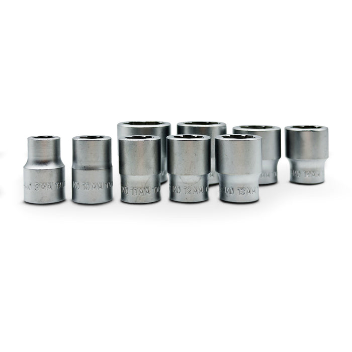 AuzGrip A53060 9 Piece Metric 3/8" Square Drive Bolt Extractor Socket Set