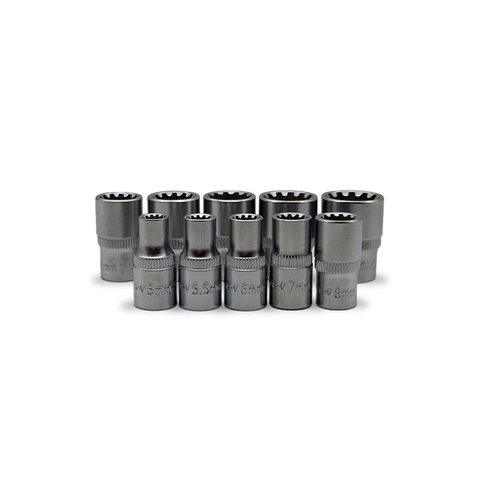 AuzGrip A70715 28 Piece Metric 1/4" Dual Drive Spline Socket Bit Set