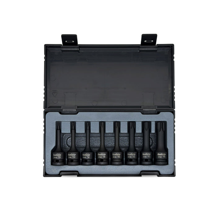 AuzGrip A84602 8 Piece 1/2" Square Drive Impact Torx Bit Socket Set