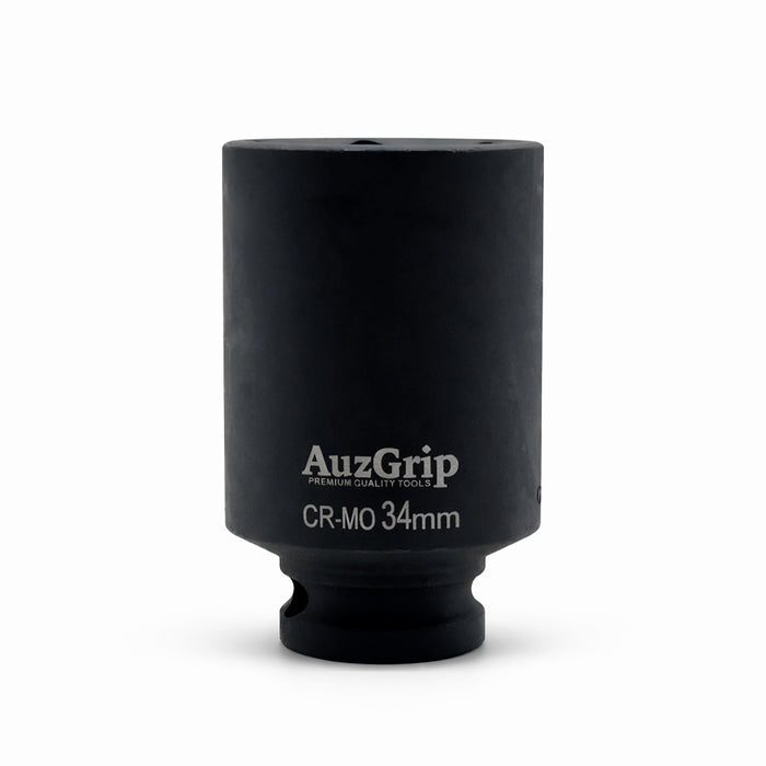 AuzGrip A84614 4 Piece Metric 6 Point 1/2" Square Drive Deep Impact Socket Set