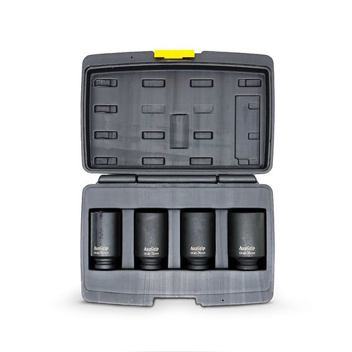 AuzGrip A84614 4 Piece Metric 6 Point 1/2" Square Drive Deep Impact Socket Set