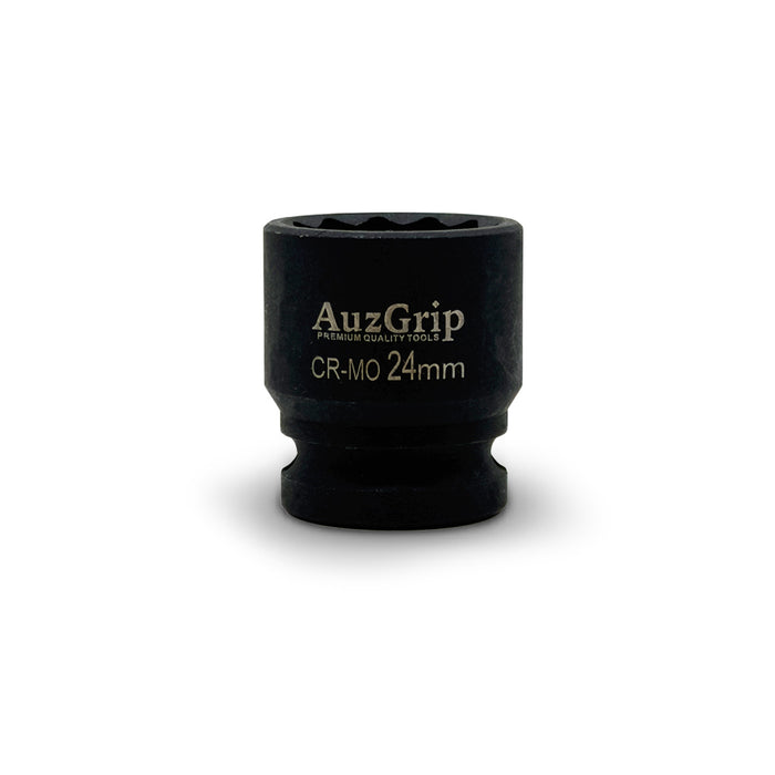 AuzGrip A84680 5 Piece Metric 12 Point 1/2" Square Drive European Hub Wheel Impact Socket Set