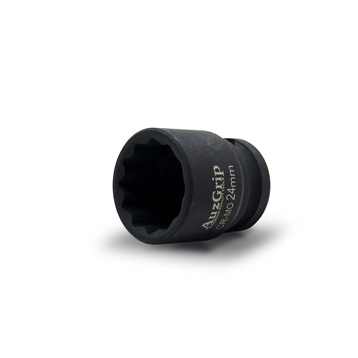 AuzGrip A84680 5 Piece Metric 12 Point 1/2" Square Drive European Hub Wheel Impact Socket Set