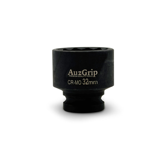 AuzGrip A84680 5 Piece Metric 12 Point 1/2" Square Drive European Hub Wheel Impact Socket Set