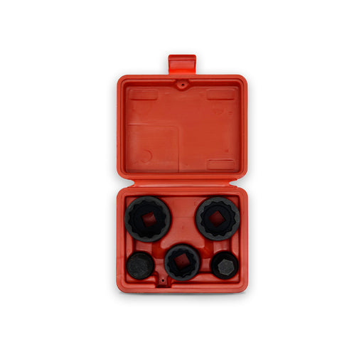 AuzGrip A84680 5 Piece Metric 12 Point 1/2" Square Drive European Hub Wheel Impact Socket Set