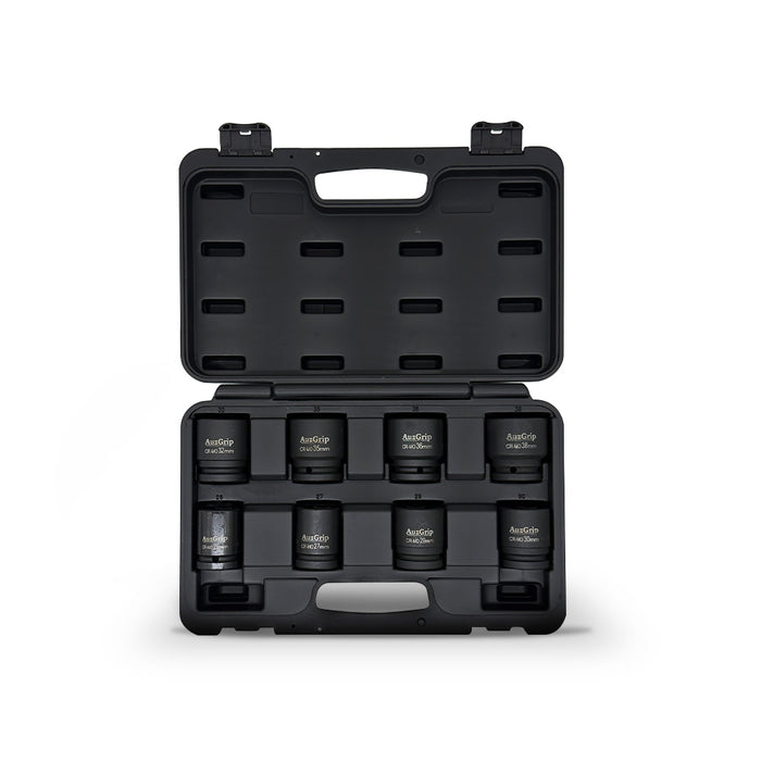 AuzGrip A86607 8 Piece Metric 6 Point 3/4" Square Drive Impact Socket Set
