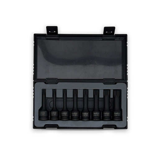 Auzgrip A84609 8 Piece 78mm 1/2'' Square Drive Triple Square Bit Impact Socket Set