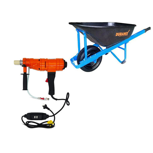 Bohrer ZIZCF0280 Core Drill and Duramix DMCPT100TW Poly Wheelbarrow Bundle