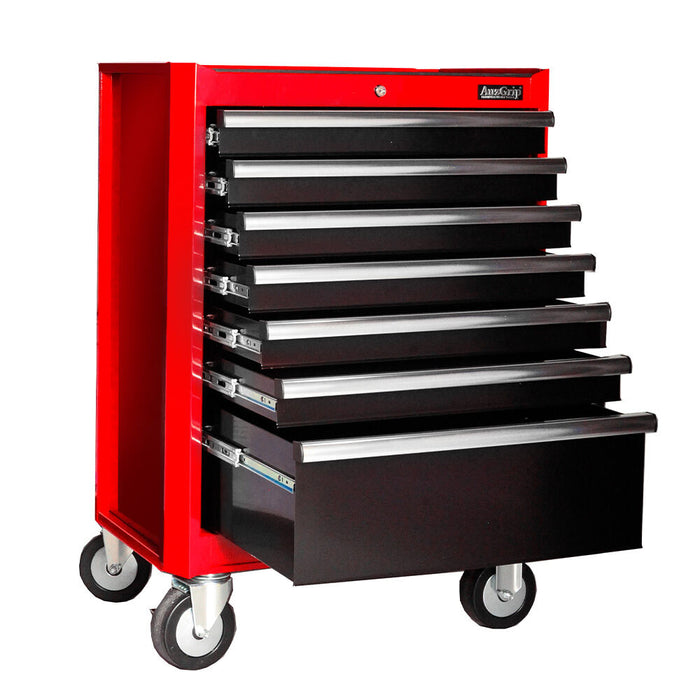 Auzgrip A10001 26" 16 Drawer Red & Black Tool Chest & Roller Cabinet Trolley Combo