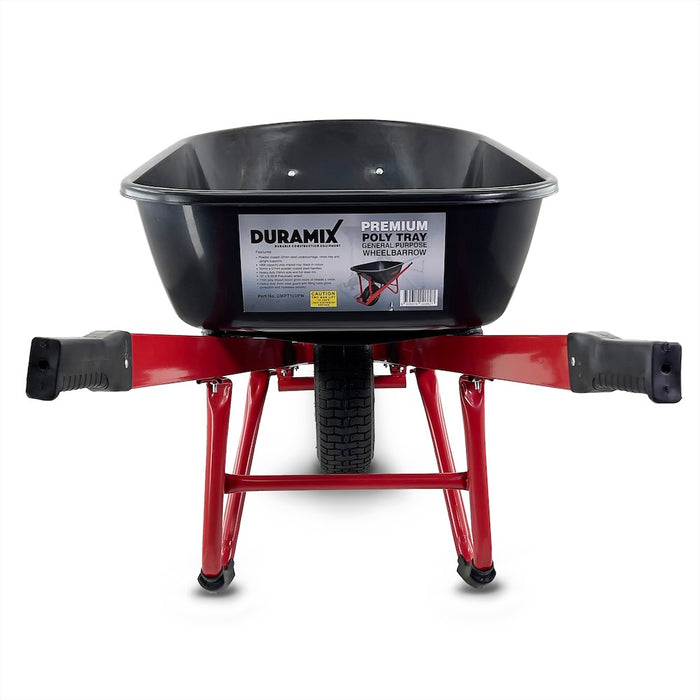 Duramix DMPT100PW Pneumatic Poly Tray Wheelbarrow