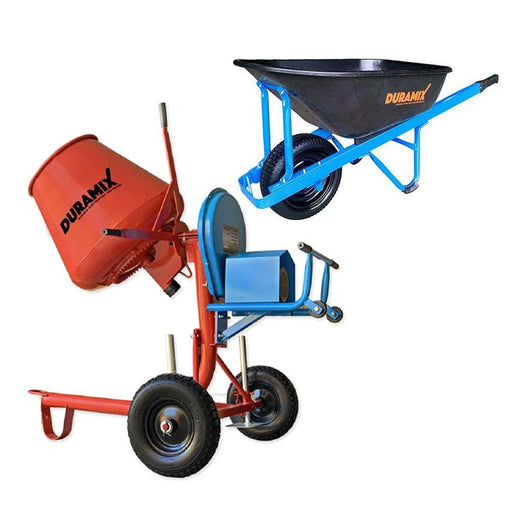 Duramix DMBM35 100L Cement Mixer + DMCPT100FF Wheelbarrow Bundle