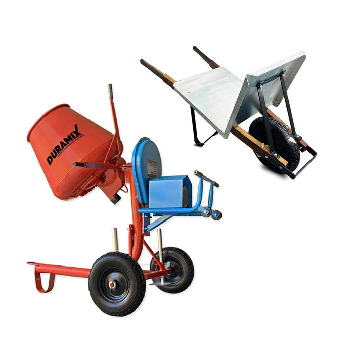 Duramix DMBM35 100L Electric Cement Mixer + DMFTBW Brickies Wheelbarrow Bundle