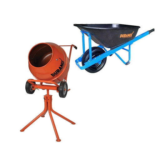 Duramix DMHM22 85L Electric Mixer + DMCPT100FF Poly Wheelbarrow Bundle