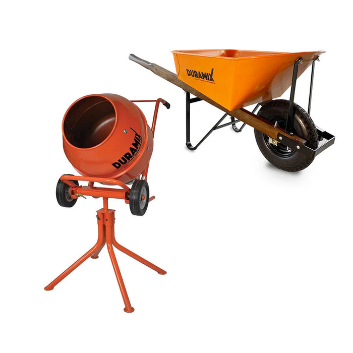 Duramix DMHM22 85L Electric Mixer + DMFS100FF Steel Wheelbarrow Bundle