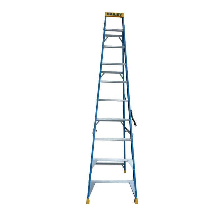 Bailey FS13975 3m 150kg 10 Step Pro Fibreglass Punch Lock Leansafe Single Sided Step Ladder