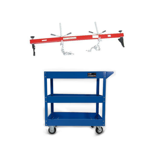 Grip 19010 Engine Support Bar and 52025 Mobile Trolley Cart Bundle