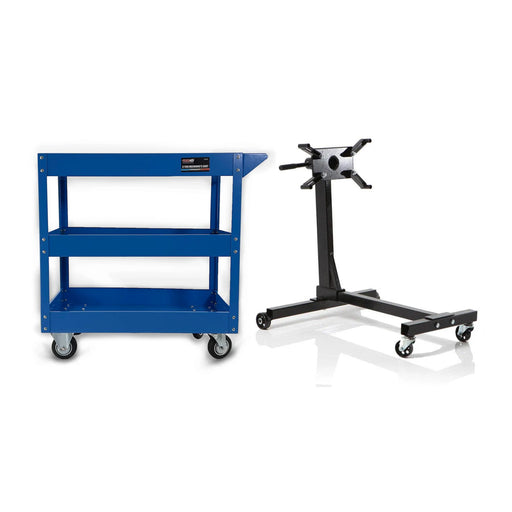 Grip 19015 Engine Stand and 52025 Mobile Trolley Cart Bundle
