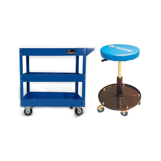 Grip 52025 Mobile Trolley Cart and 20303 Hydraulic Roller Seat Bundle