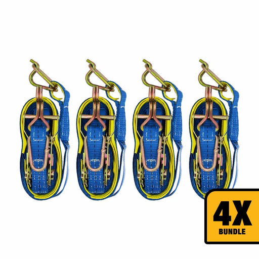 Grip 28581 750kg (0.75T) 25mm x 6m Ratchet Tie Down Strap - Bundle of 4