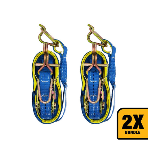 Grip 28581 750kg (0.75T) 25mm x 6m Ratchet Tie Down Strap - Bundle of 2