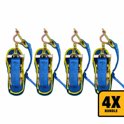 Grip 28582 1500kg (1.5T) 37mm X 6M Ratchet Tie Down Strap - Bundle of 4