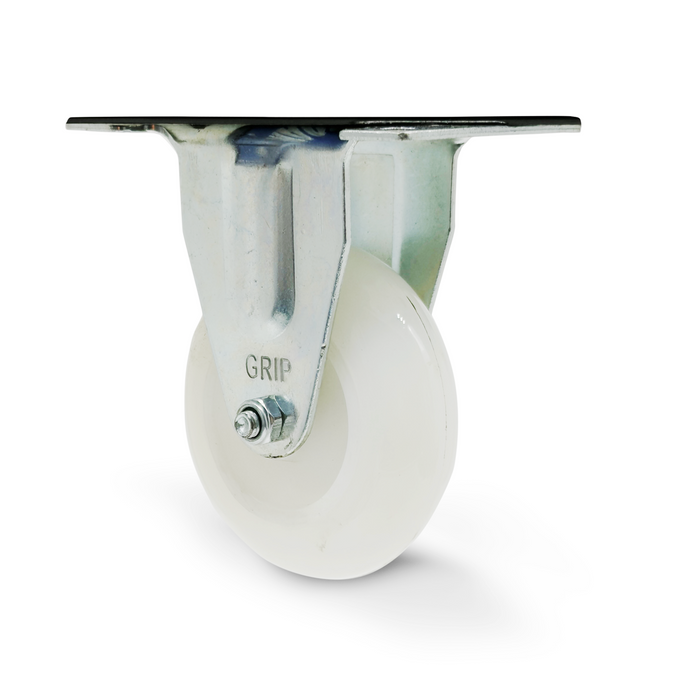 Grip 43007 75mm 90kg White Nylone Poly Core Fixed Castor