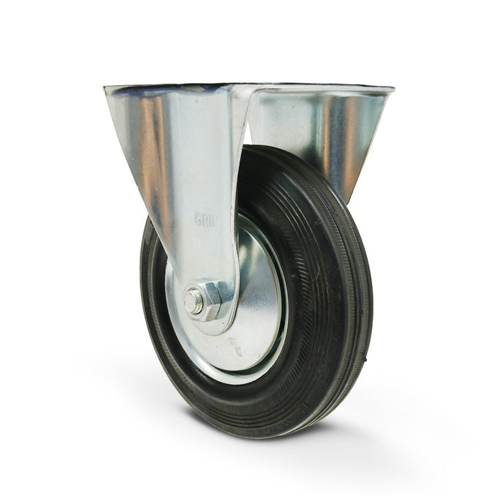 Grip 43025A 125mm 100kg Rubber Moulded Steel Core Fixed Castor