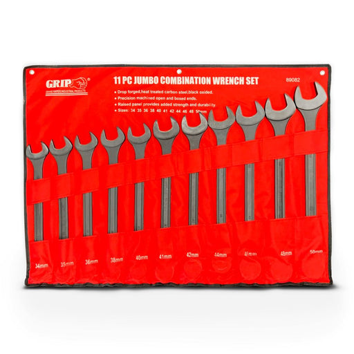 Pittsburgh P89082 11 Piece 34-50mm Heavy Duty Jumbo Combination Spanner Set