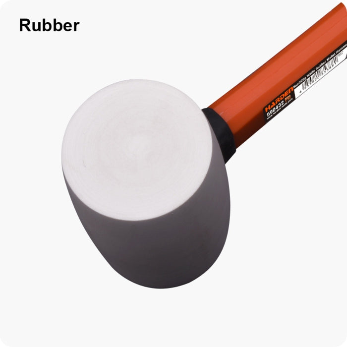 Harden 590437 680g (20oz) White Rubber Mallet with Fiberglass Handle CloseUp