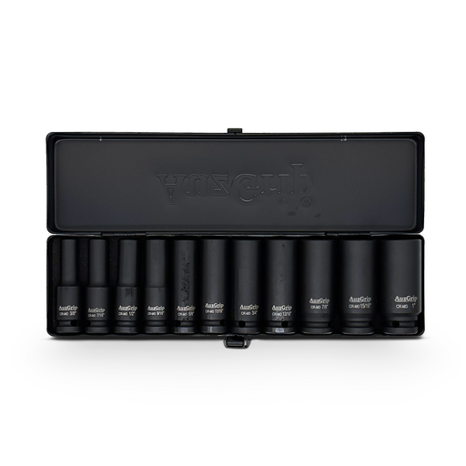 AuzGrip A84611 11 Piece SAE 6 Point 1/2" Square Drive Deep Impact Socket Set
