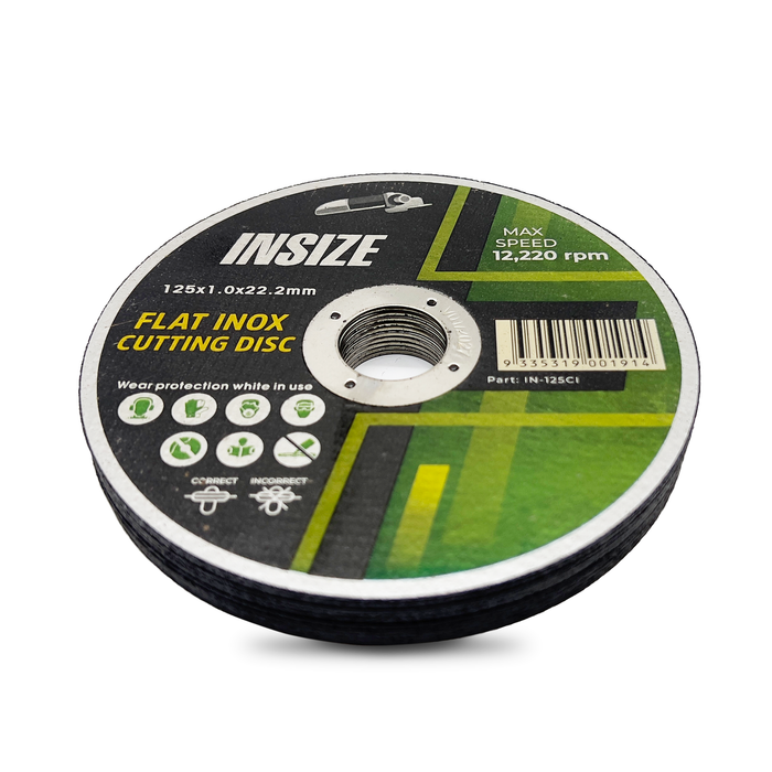Insize IN-125CI-10 125mm x 1.0mm x 22.2mm Flat Inox Cutting Disc Main2