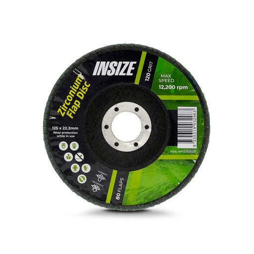 Insize INFDZ125120 125mm x 22mm 120 Grit Zirconium Flap Disc