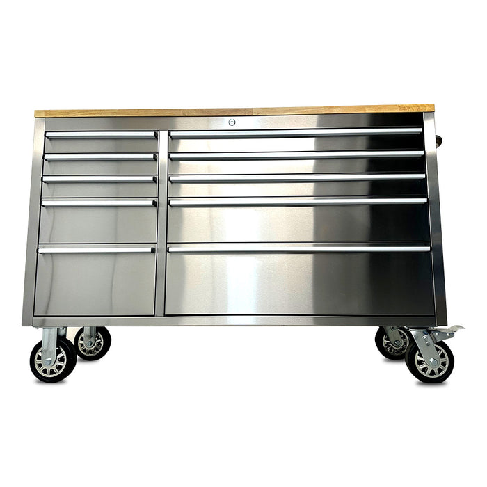 Pittsburgh P00006 56" 10 Drawer Stainless Steel Cabinet